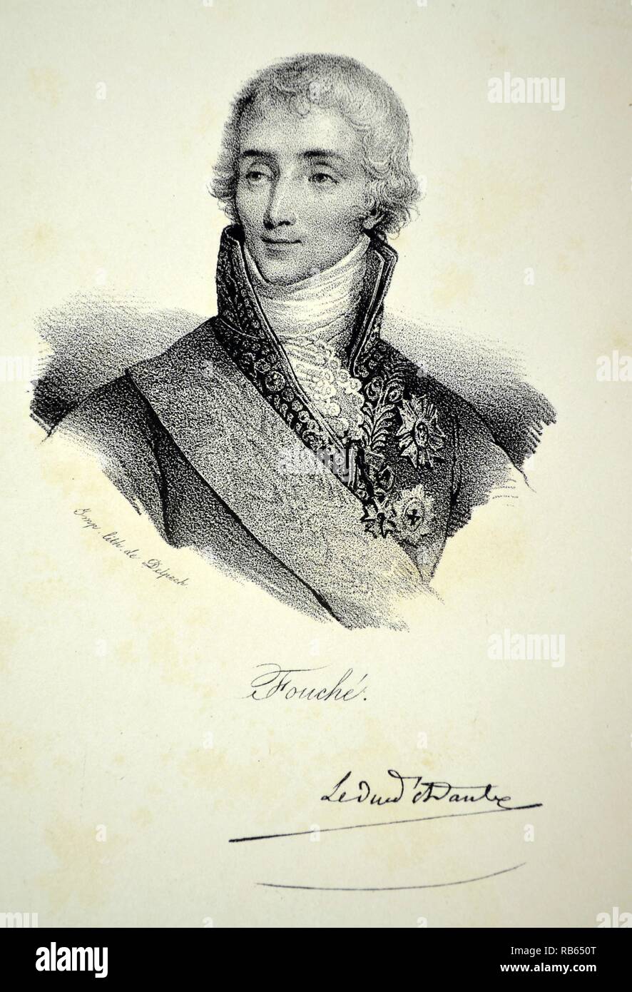 Joseph Fouche, 1st Duc d'Otrante (1759-1830) French statesman. Napoleon's Minister of Police. Stock Photo