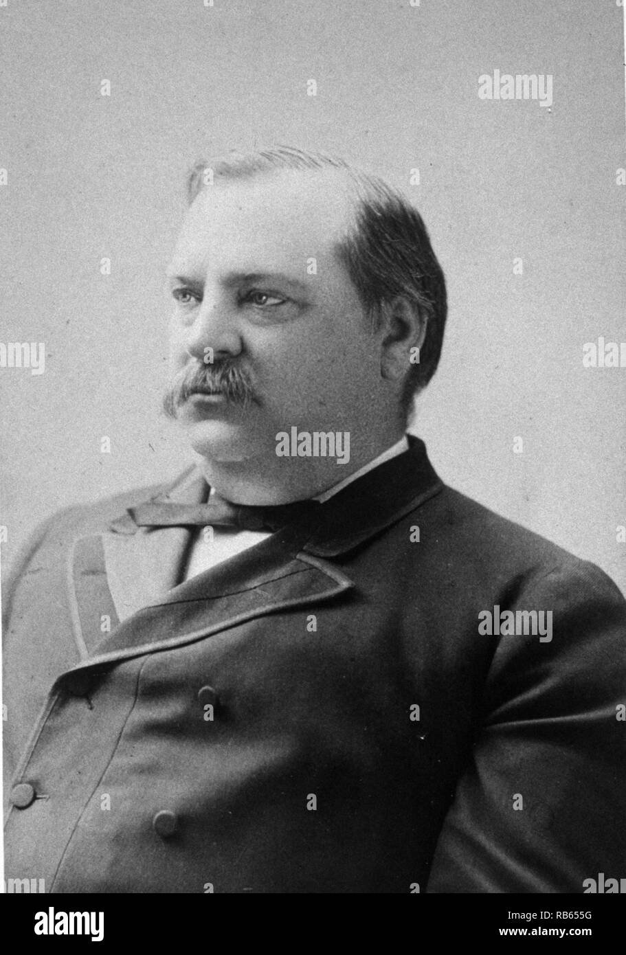 President Grover Cleveland is the only President to have served two non-consecutive terms in the position (as 22nd and 24th President of the United States) Stock Photo