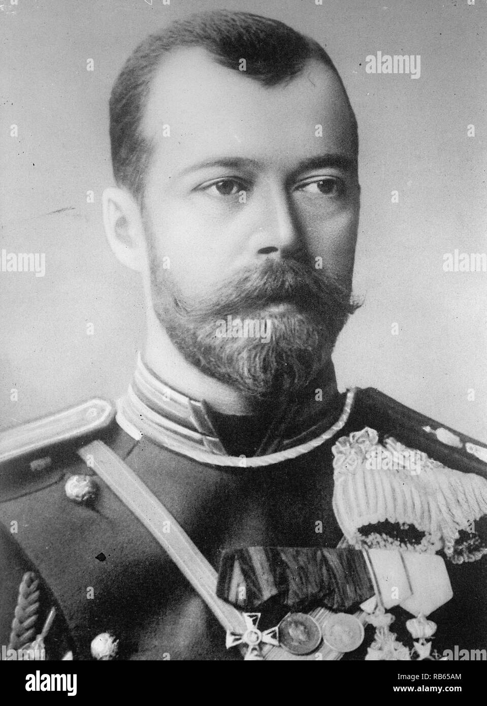 Photograph of Emperor Nicholas the II, the last Tsar of Russia. May 18 1868 - July 17 1918. Stock Photo