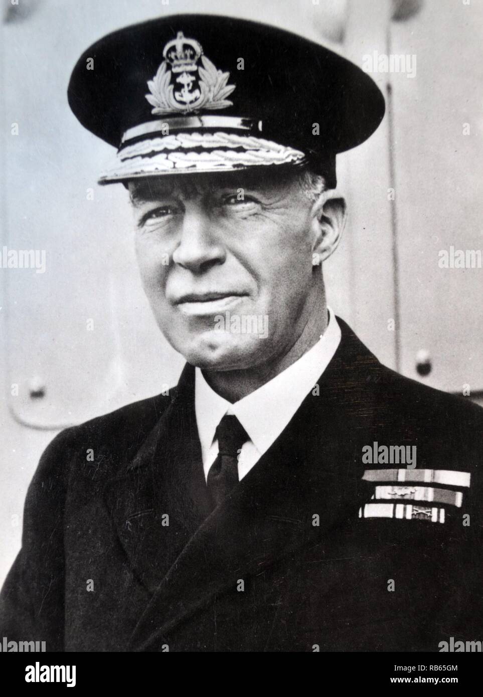 Admiral of the fleet, Sir Charles Forbes 1880 - 1960. Royal Navy officer. saw action at the Battle of Jutland from Jellicoe's flagship HMS Iron Duke. Rear Admiral commanding the Destroyer Flotillas in the Mediterranean Fleet in 1930. February 1932 Forbes became Third Sea Lord and Controller of the Navy. Commander-in-Chief, Home Fleet 1938-1940. Stock Photo