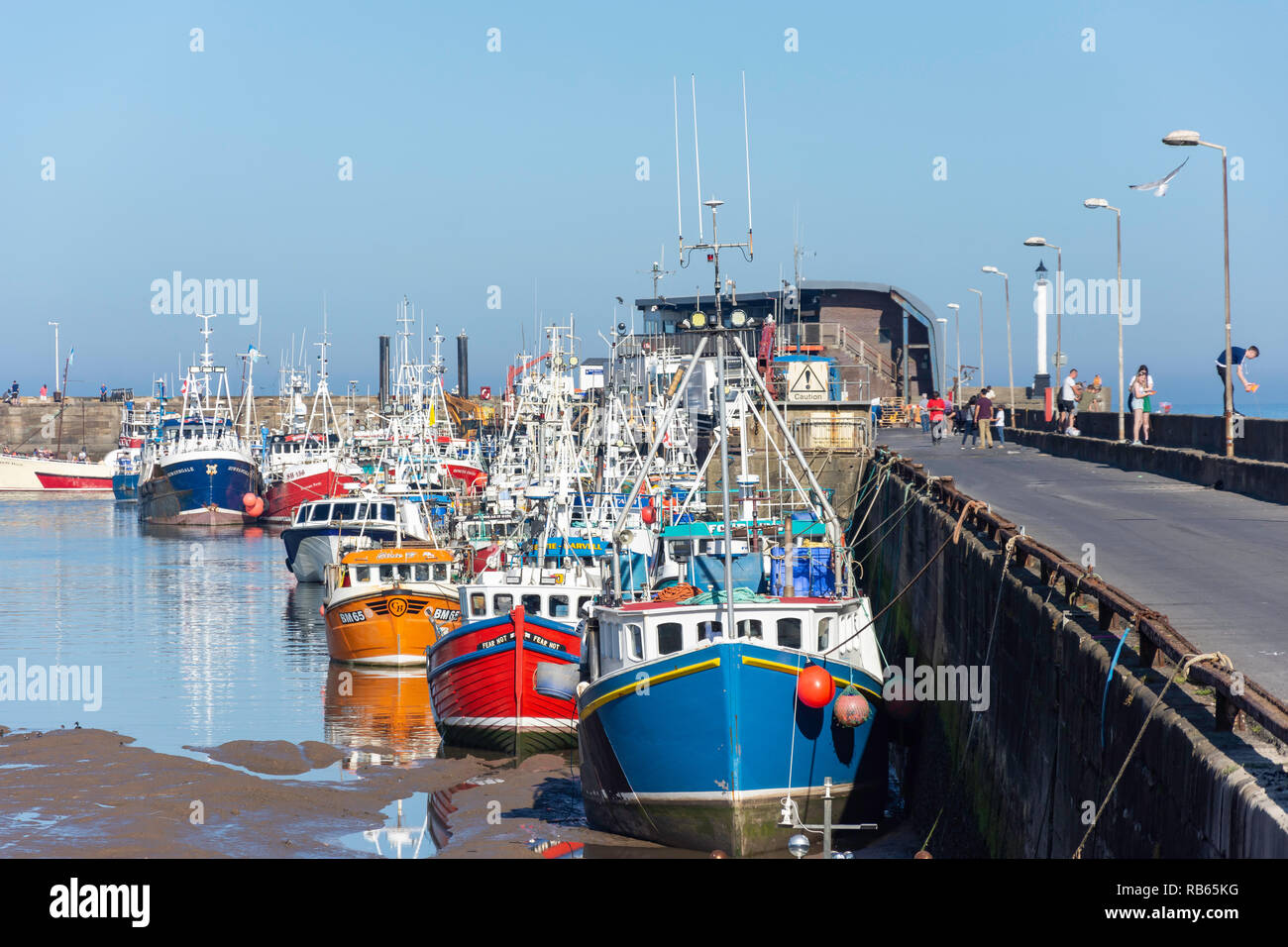 Fishing boats in Bridlington Harbour, Bridlington, East Riding of Yorkshire, England, United Kingdom Stock Photo