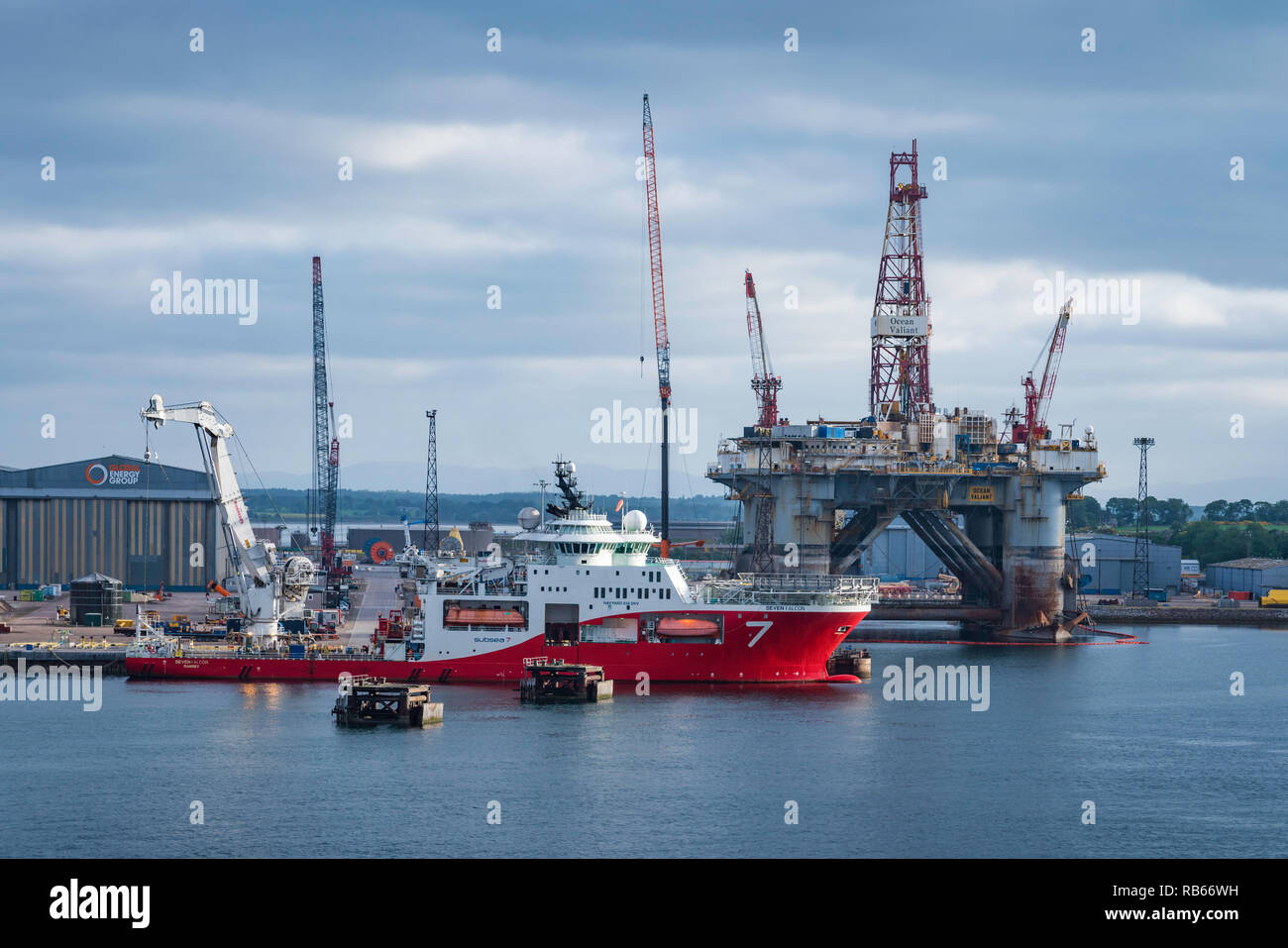 An oil rig repair facility in Cromarty Firth near Invergordon, Scotland ...