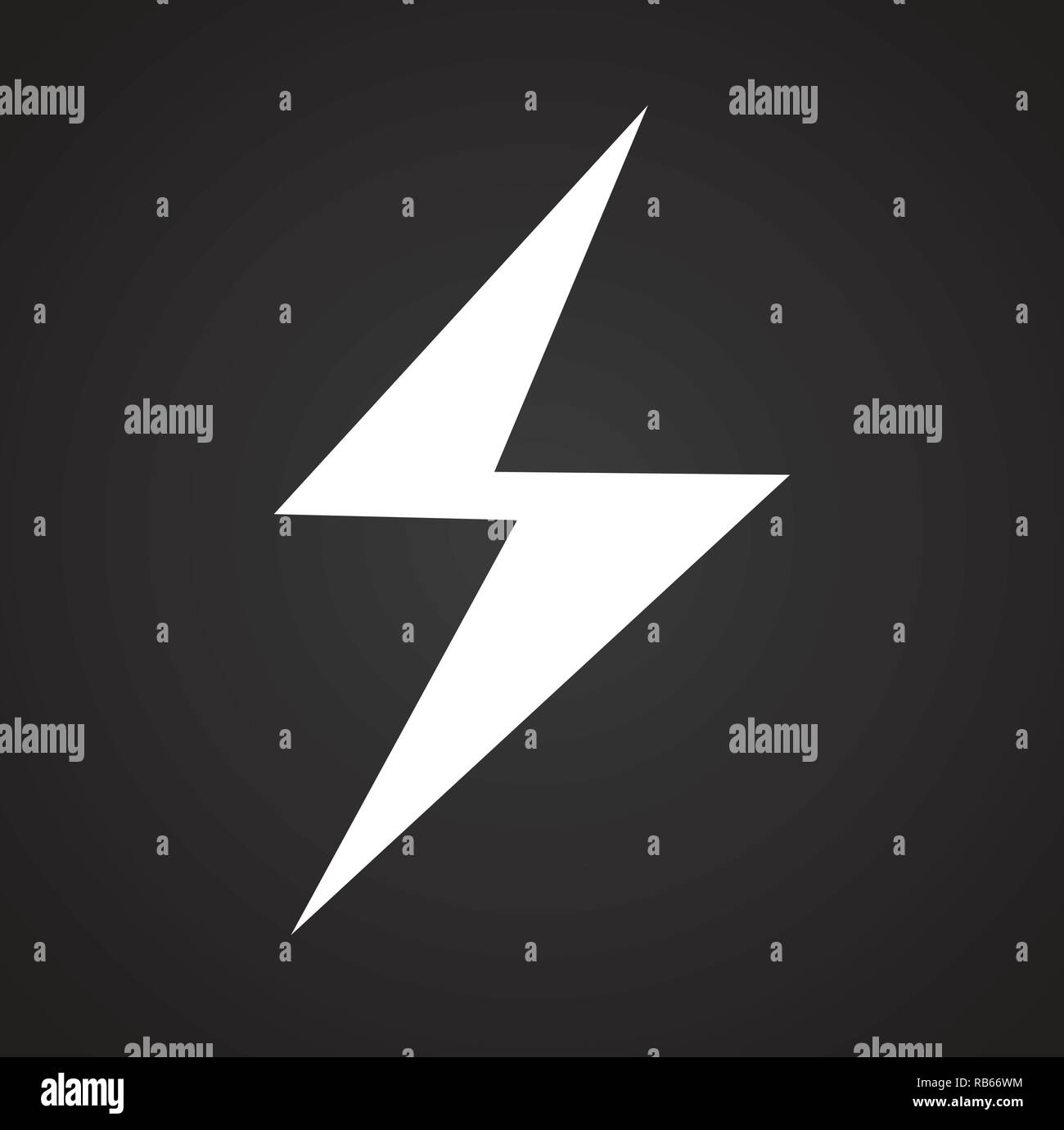 Lightning icon on black background for graphic and web design, Modern ...