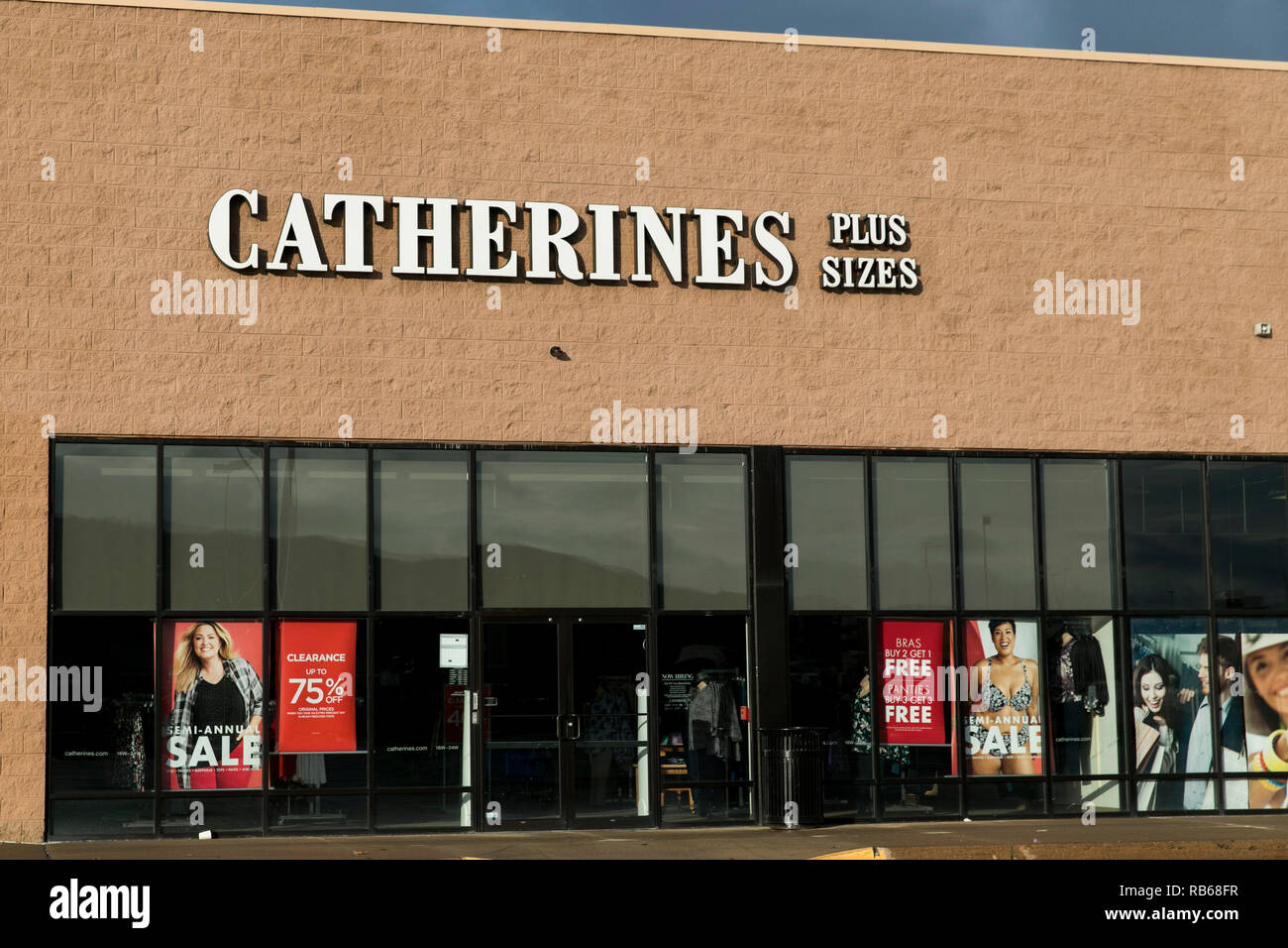 A logo sign outside of a Catherine's Plus Sizes retail store in Wilkes-Barre, Pennsylvania, on December 30, 2018. Stock Photo