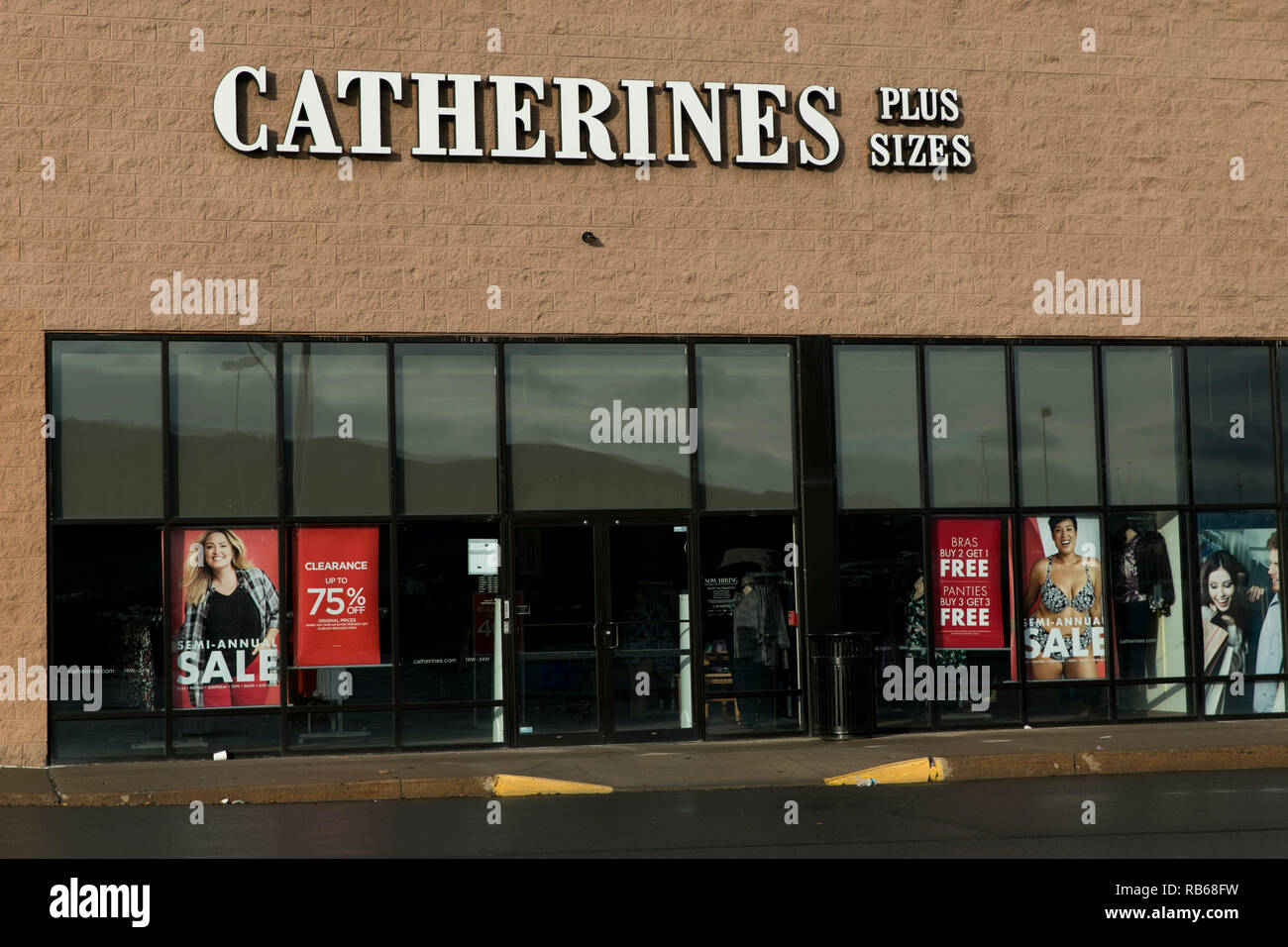 A logo sign outside of a Catherine's Plus Sizes retail store in Wilkes-Barre, Pennsylvania, on December 30, 2018. Stock Photo