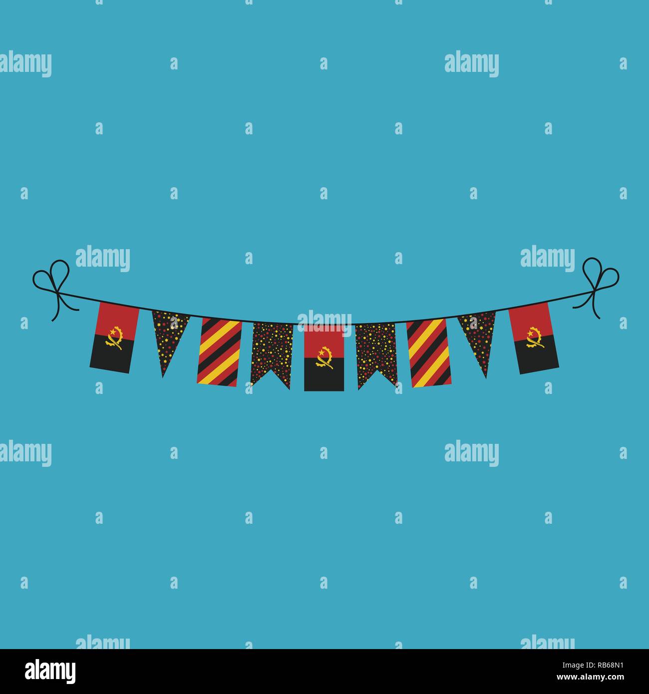 Decorations bunting flags for Angola national day holiday in flat ...