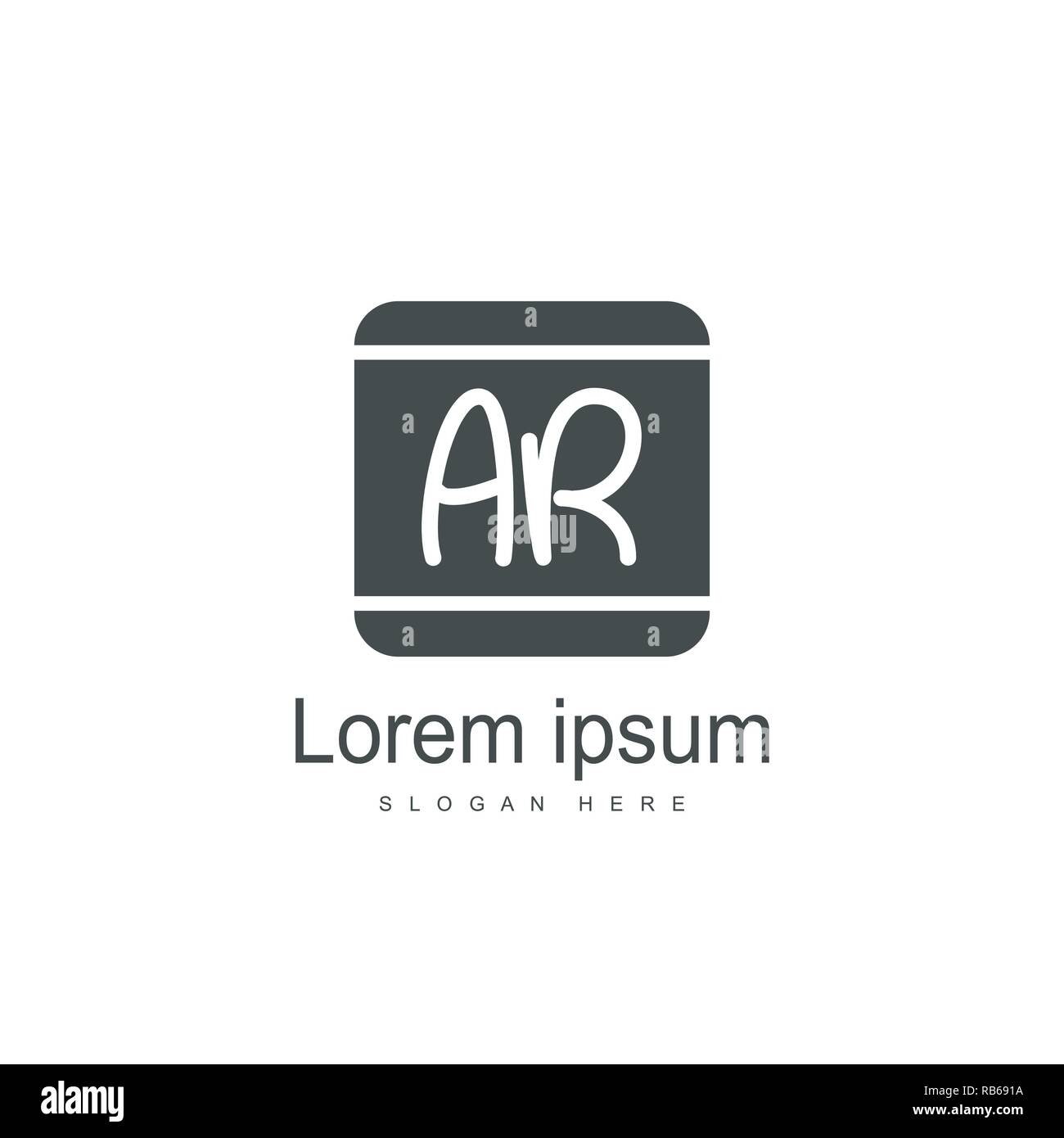 AR Letters Logo Design. Simple and Creative Black Letter Concept ...
