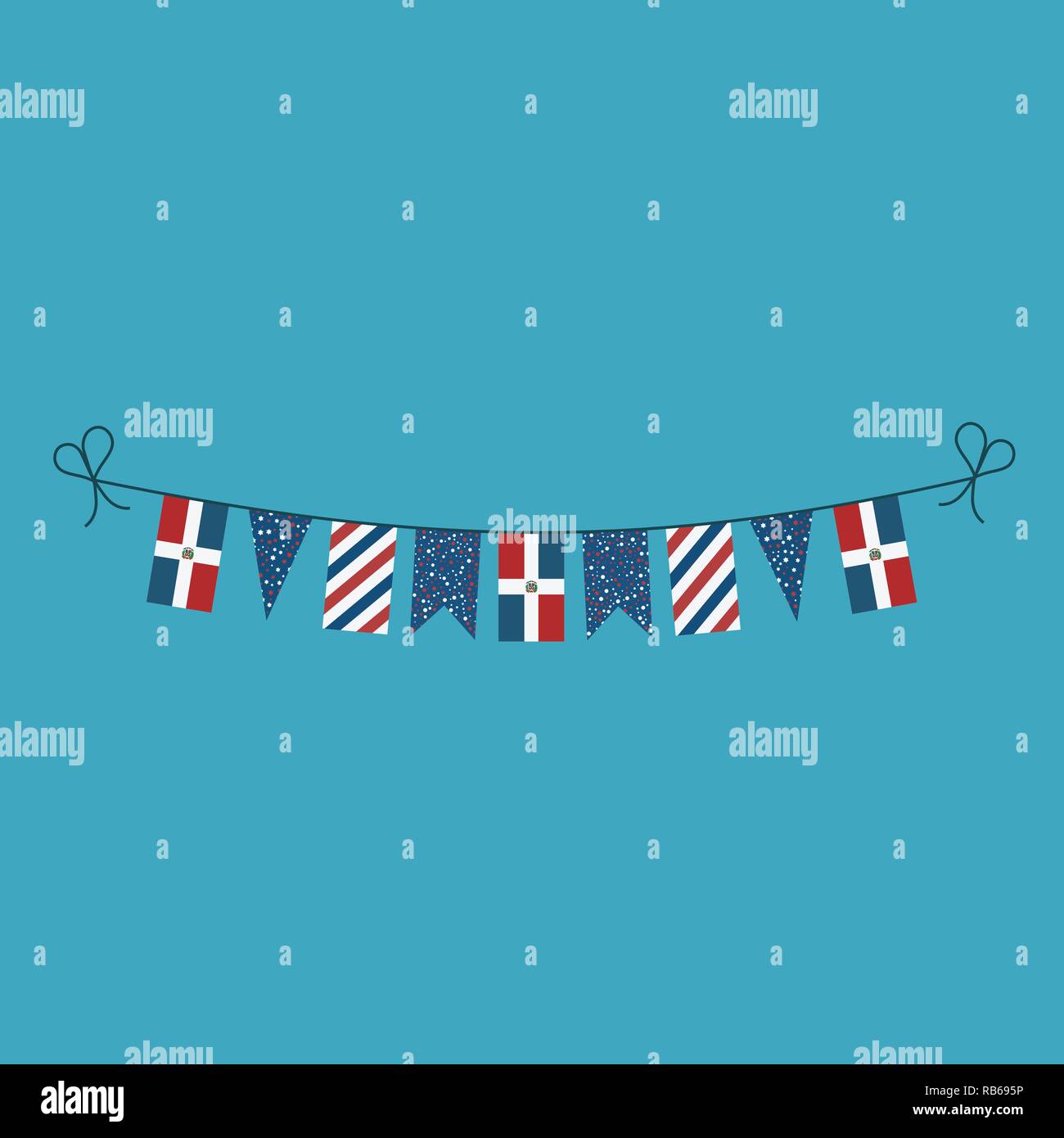Decorations bunting flags for Dominican Republic national day holiday ...