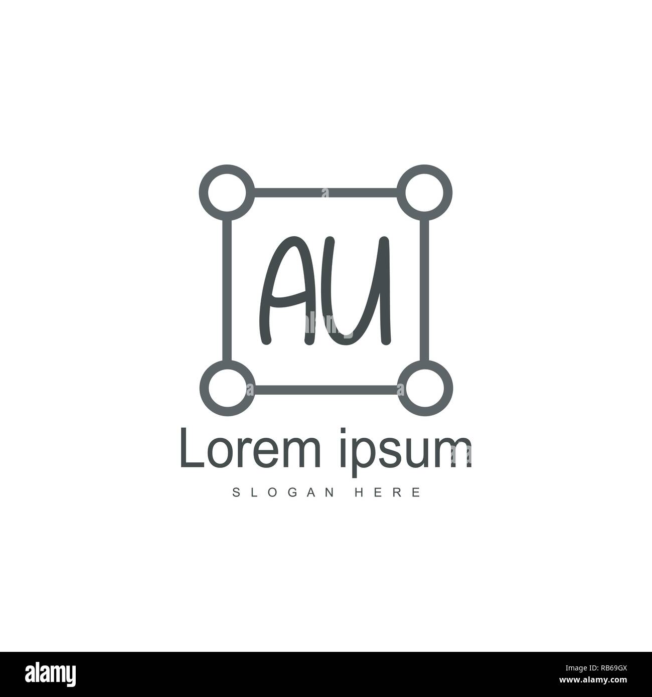 AU Letters Logo Design. Simple and Creative Black Letter Concept ...