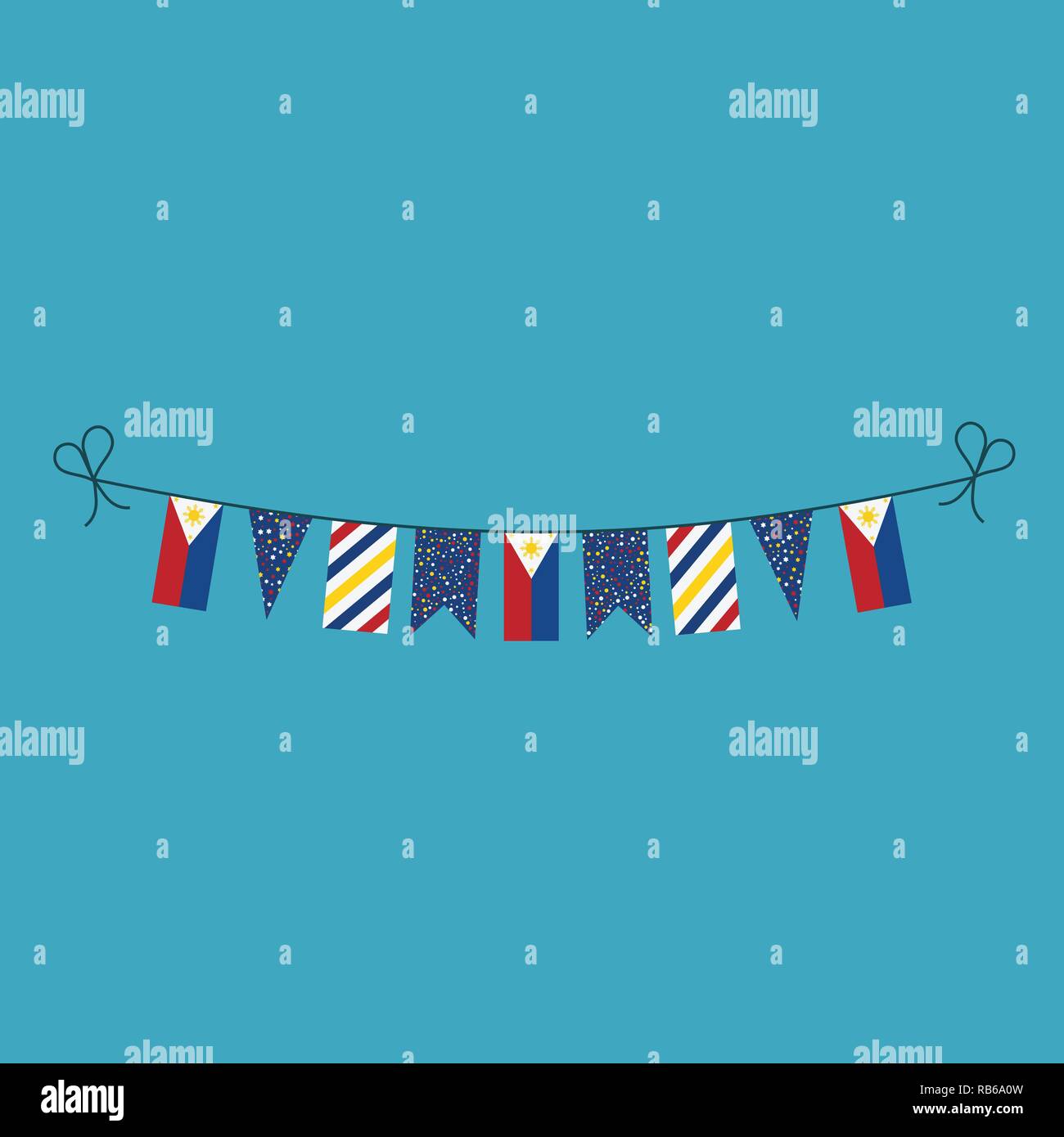 Decorations Bunting Flags For Philippines National Day Holiday In