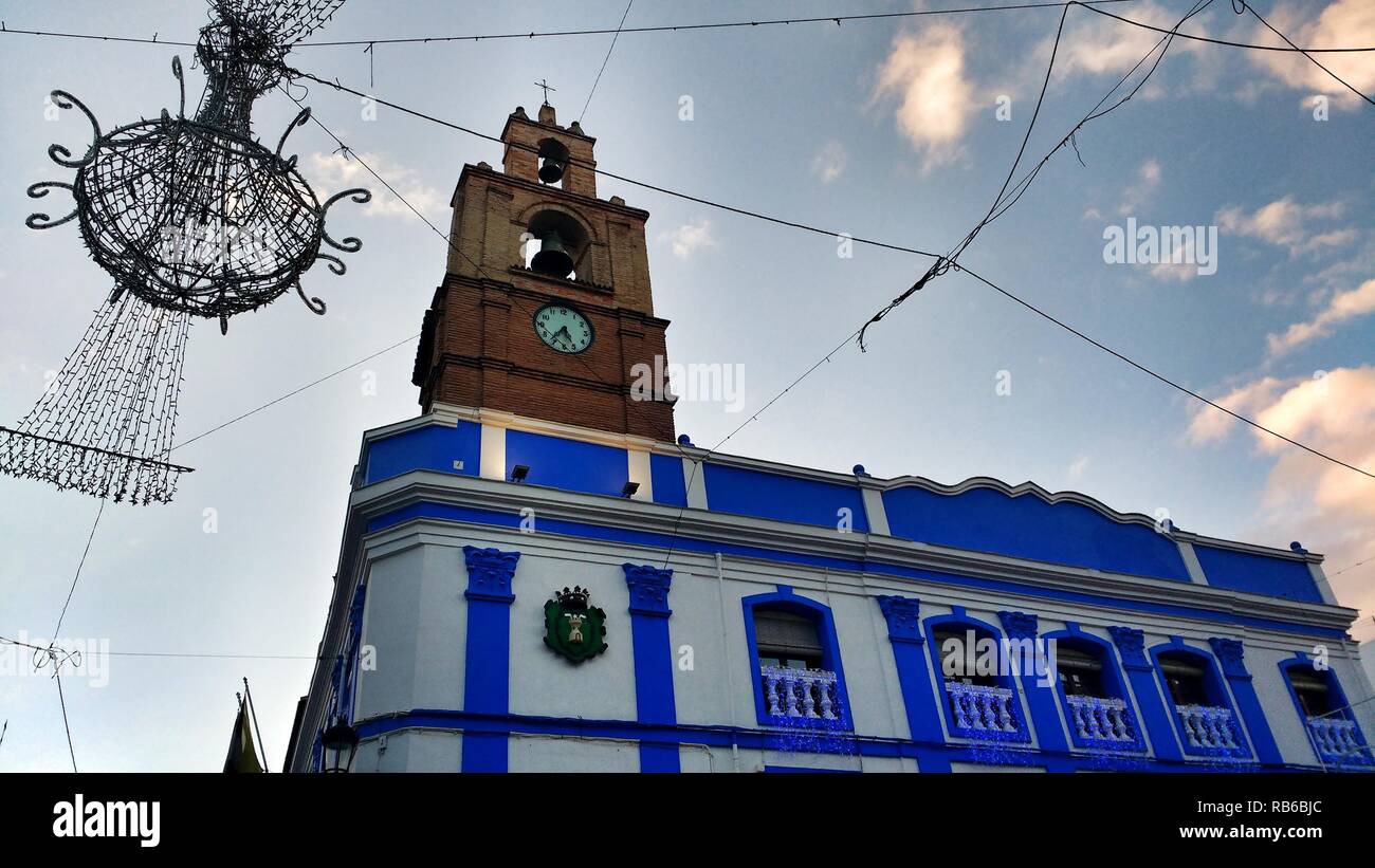 Colorful and beautiful town hall of Rute village in Cordoba, Spain. Stock Photo