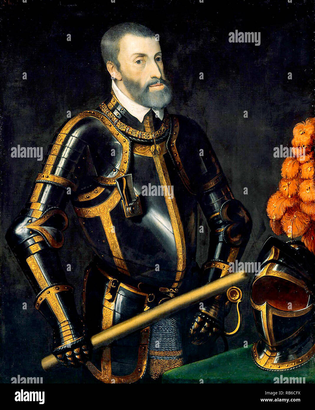 Karl V (Don Carlos I of Spain), ruler of the Holy Roman Empire Charles V (1500 – 1558) ruler of both the Holy Roman Empire from 1519 and the Spanish Empire (as Charles I of Spain) from 1516 Stock Photo