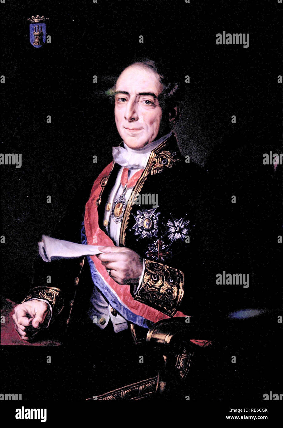 Don Antonio González y González, 1st Marquess of Valdeterrazo (1792 – 1876) Spanish politician and Prime Minister of Spain Stock Photo