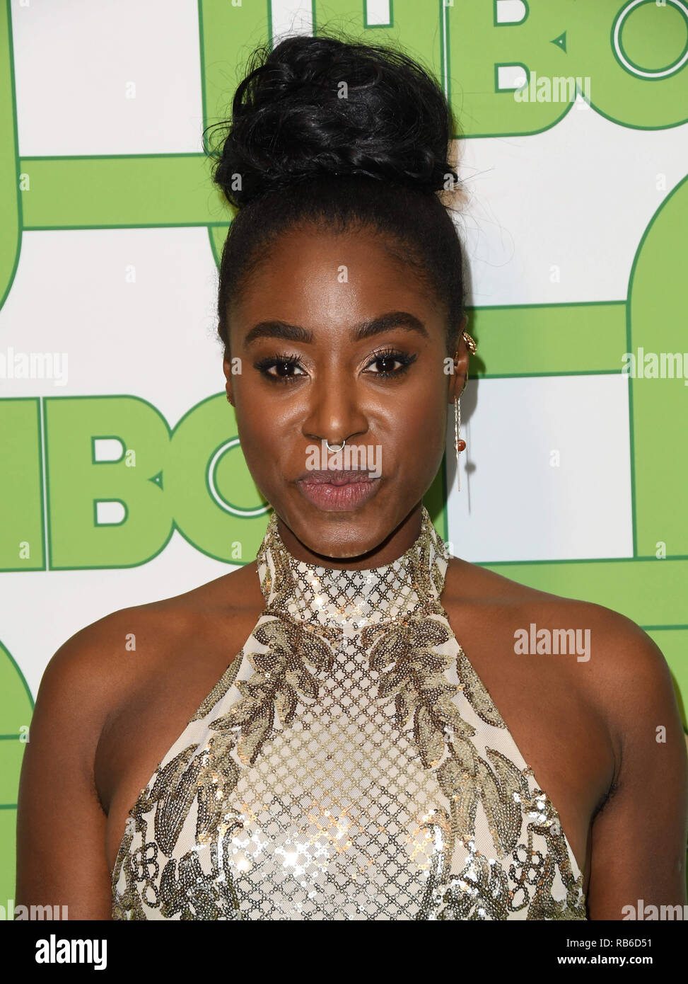 Beverly Hills, CA, USA. 6th Jan, 2019. 06 January 2019 - Beverly Hills, California - Kirby Howell-Baptiste. 2019 HBO Golden Globe Awards After Party held at Circa 55 Restaurant in the Beverly Hilton Hotel. Photo Credit: Birdie Thompson/AdMedia Credit: Birdie Thompson/AdMedia/ZUMA Wire/Alamy Live News Stock Photo