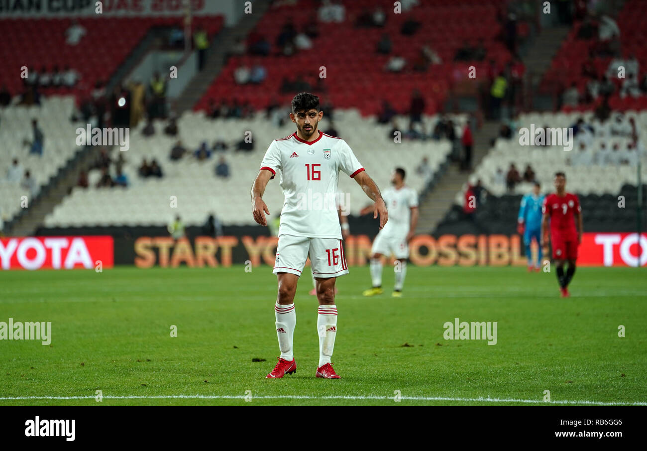 January 7, 2019 : Mehdi Torabi of Iran during Iran v Yemen at the Al-Nahyan Stadium in Abu Dhabi, UAE, AFC Asian Cup, Asian Football championship. Ulrik Pedersen/CSM. Stock Photo