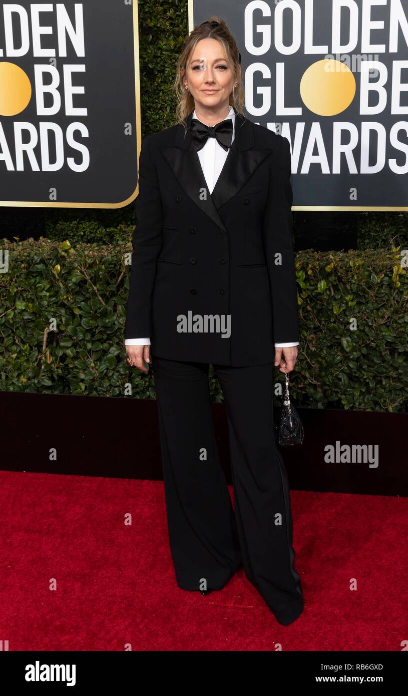 Judy Greer attends the 76th Annual Golden Globe Awards, Golden Globes, at Hotel Beverly Hilton in Beverly Hills, Los Angeles, USA, on 06 January 2019. | usage worldwide Stock Photo