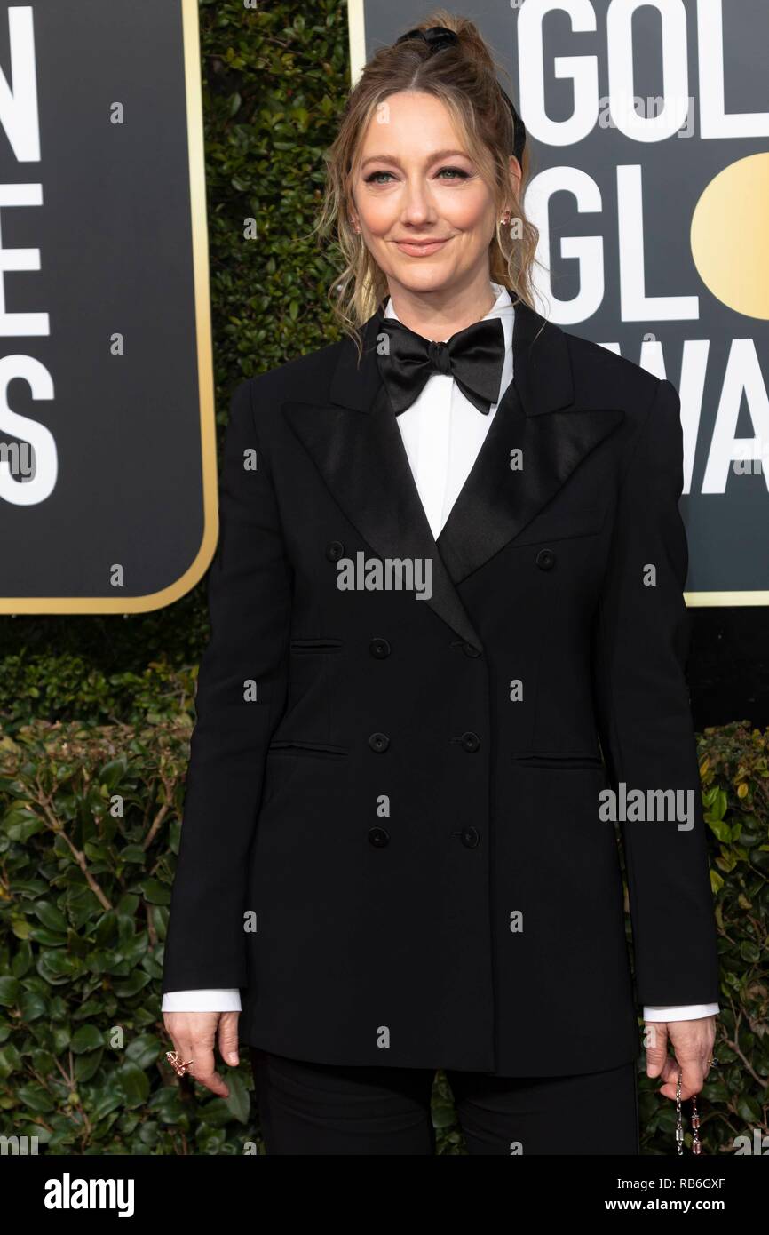 Judy Greer attends the 76th Annual Golden Globe Awards, Golden Globes, at Hotel Beverly Hilton in Beverly Hills, Los Angeles, USA, on 06 January 2019. | usage worldwide Stock Photo