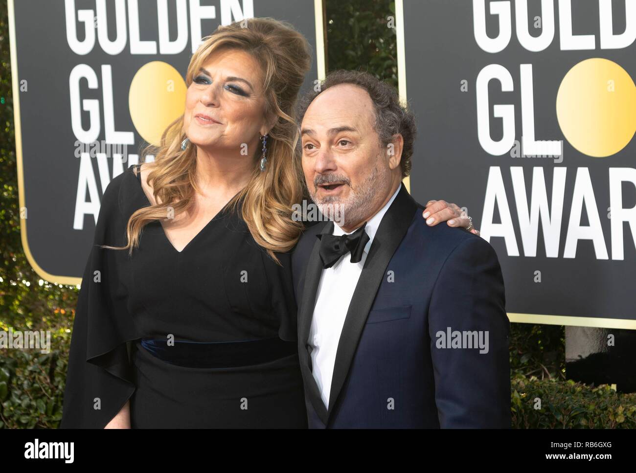 Caroline Aaron (l) and Kevin Pollak attend the 76th Annual Golden Globe Awards, Golden Globes, at Hotel Beverly Hilton in Beverly Hills, Los Angeles, USA, on 06 January 2019. | usage worldwide Stock Photo