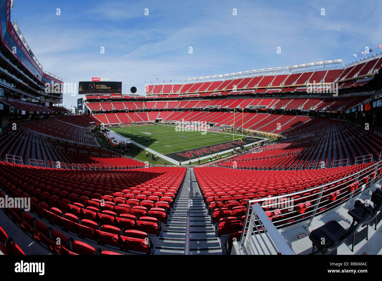 January 07, 2019 General view of Levi's Stadium before the National  Championship between the Clemson Tigers and the Alabama Crimson Tide at Levi's  Stadium in Santa Clara, California. Charles Baus/CSM Stock Photo -