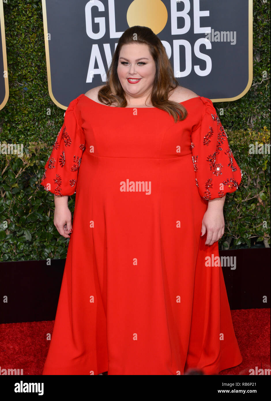 LOS ANGELES, CA. January 06, 2019: Chrissy Metz at the 2019 Golden Globe  Awards at the Beverly Hilton Hotel. Picture: Paul Smith/Featureflash  Credit: Paul Smith/Alamy Live News Stock Photo - Alamy