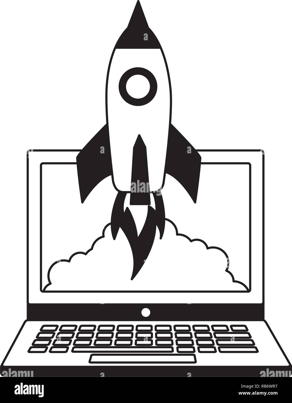 business laptop rocket Stock Vector Image & Art - Alamy