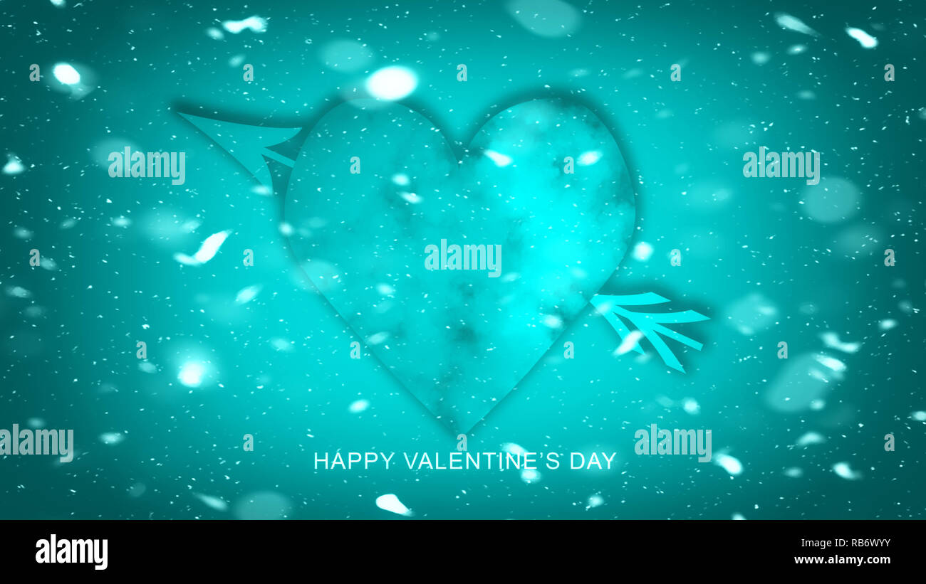 colorful arrow with hearts for happy valentines day love card party flyer printing