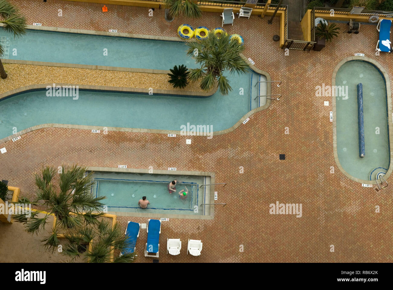 High angle shot of lazy river pool & hot tub at Myrtle Beach South  Carolina, USA Stock Photo - Alamy