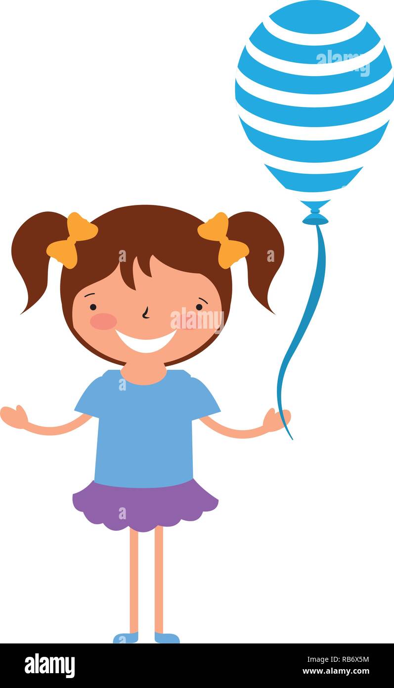 happy young girl with balloon Stock Vector Image & Art Alamy