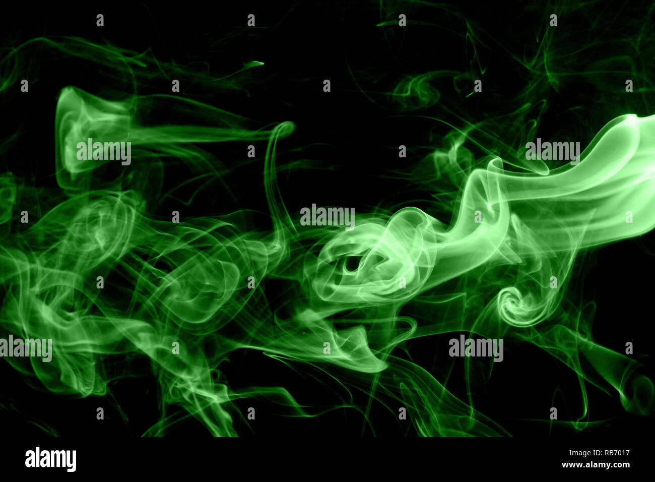 Green smoke on black background Stock Photo Alamy