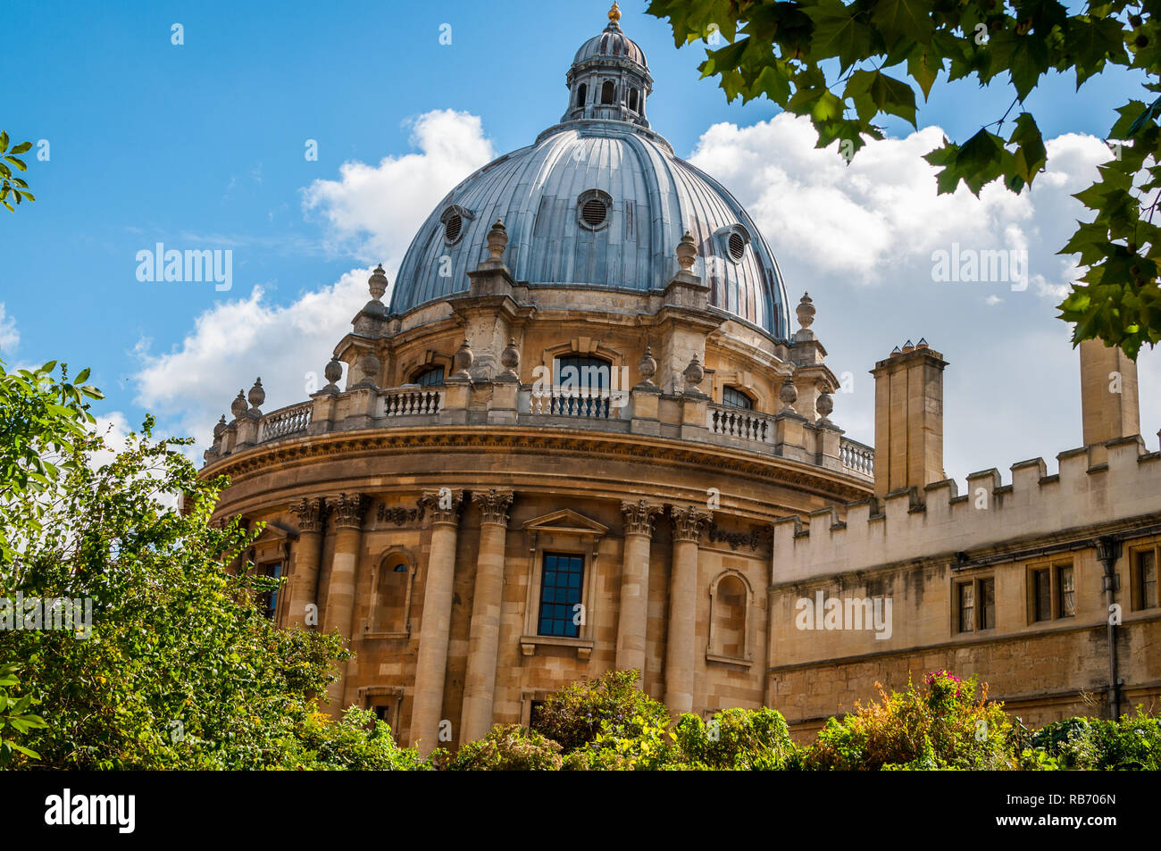 The Radcliffe camera in Oxford shot from a rare angle. Stock Photo