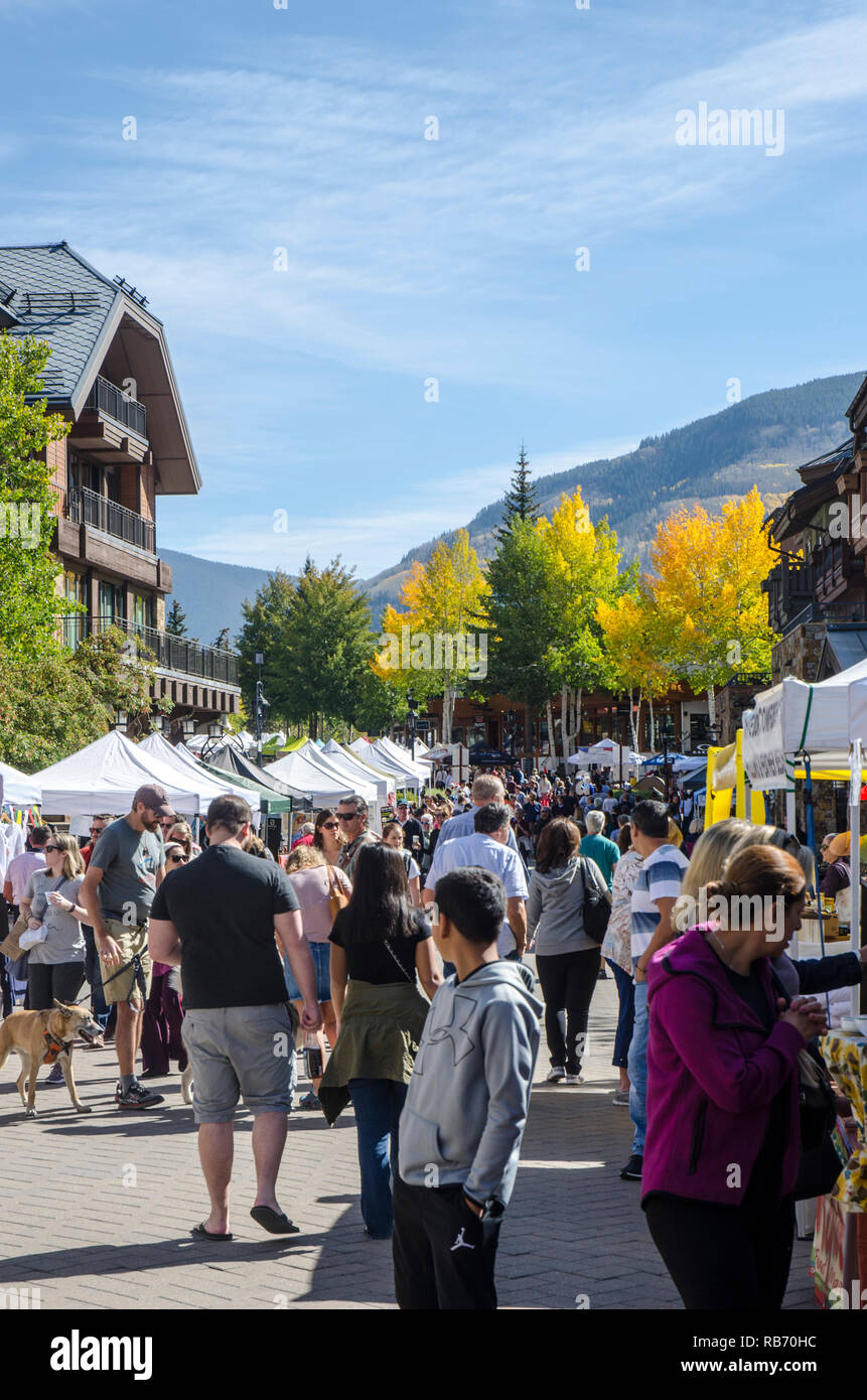 Vail Farmers Market at Vail Village in Vail, Colorado Stock Photo Alamy