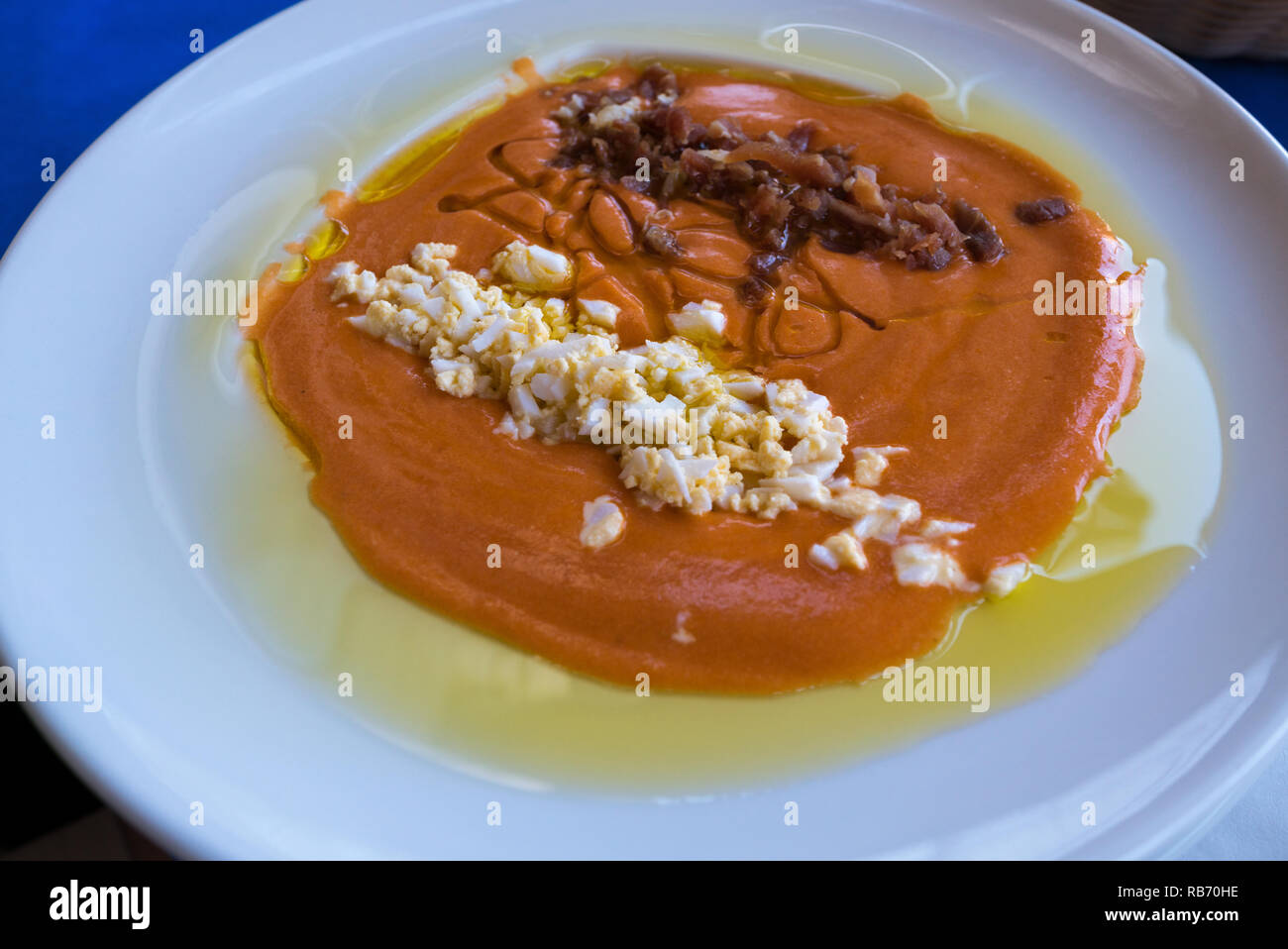 Salmorejo soup, traditional Andaluz cuisine Stock Photo