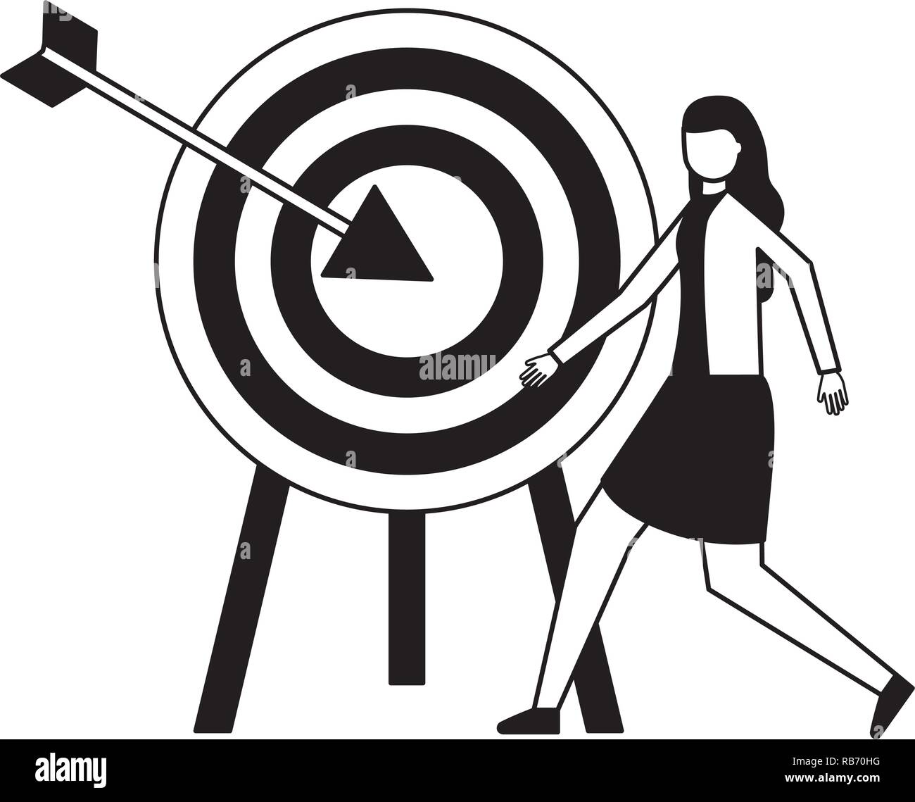 business woman and target arrow strategy Stock Vector Image & Art - Alamy