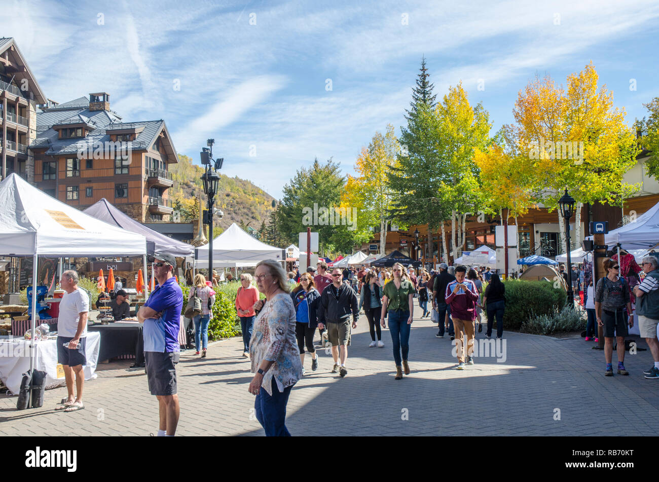 Vail Farmers Market at Vail Village in Vail, Colorado Stock Photo Alamy
