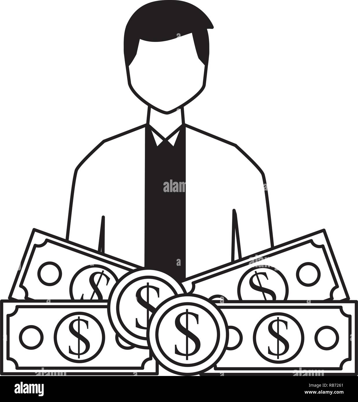 businessman with money banknote and coins Stock Vector Image & Art - Alamy