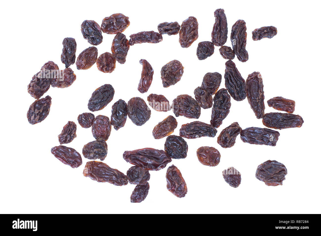 Raisins (Sultanas) isolated on white Stock Photo