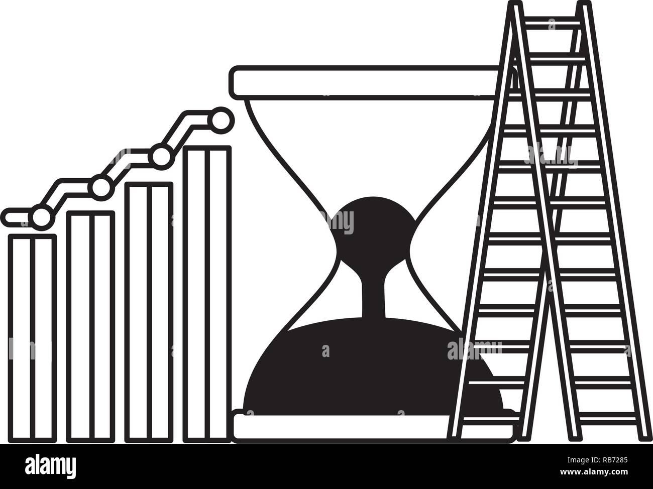 business hourglass coins money stairs chart Stock Vector Image & Art ...