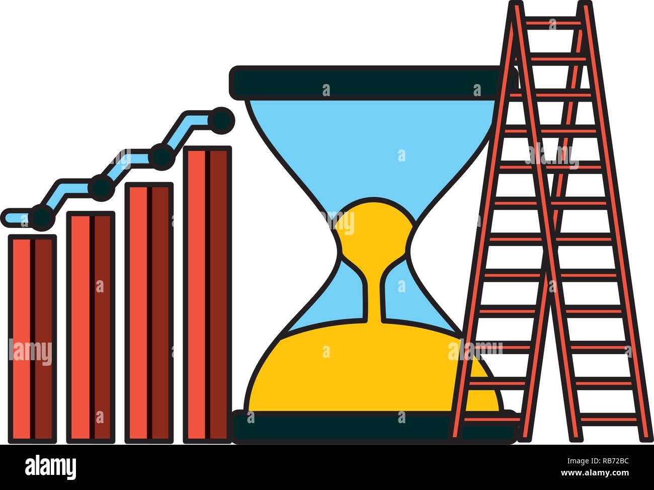 business hourglass coins money stairs chart Stock Vector Image & Art ...