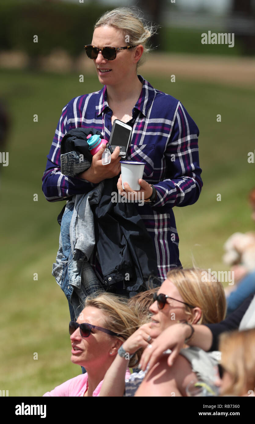 Zara Tindall, as attends the Maserati Royal Charity Polo Trophy at Beauford Polo Club, Down Farm House, Westonbirt, Gloucestershire. Stock Photo