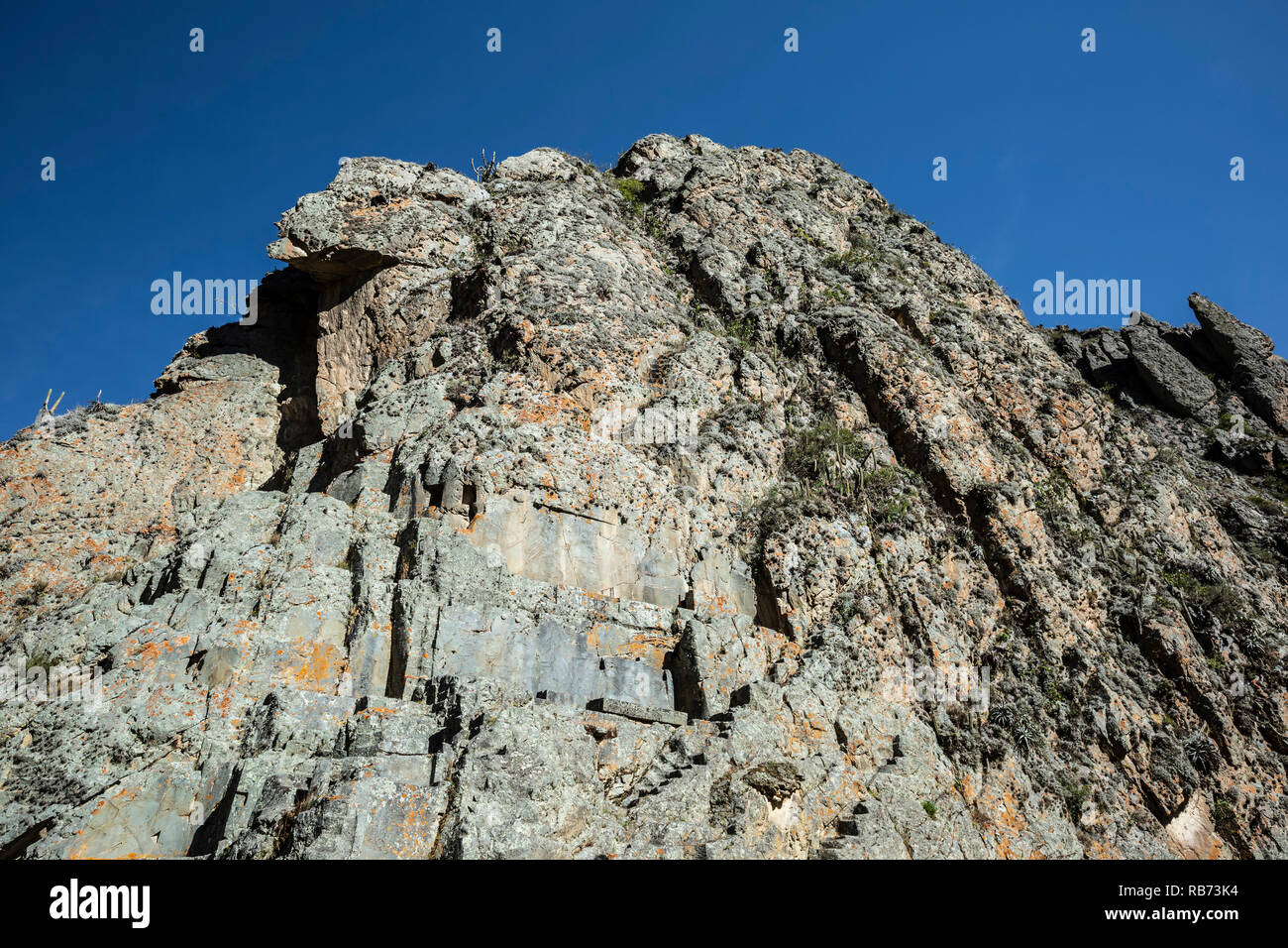Rock shaped like a condor, Ollantaytambo Ruins, Ollantaytambo, Cusco, Peru Stock Photo
