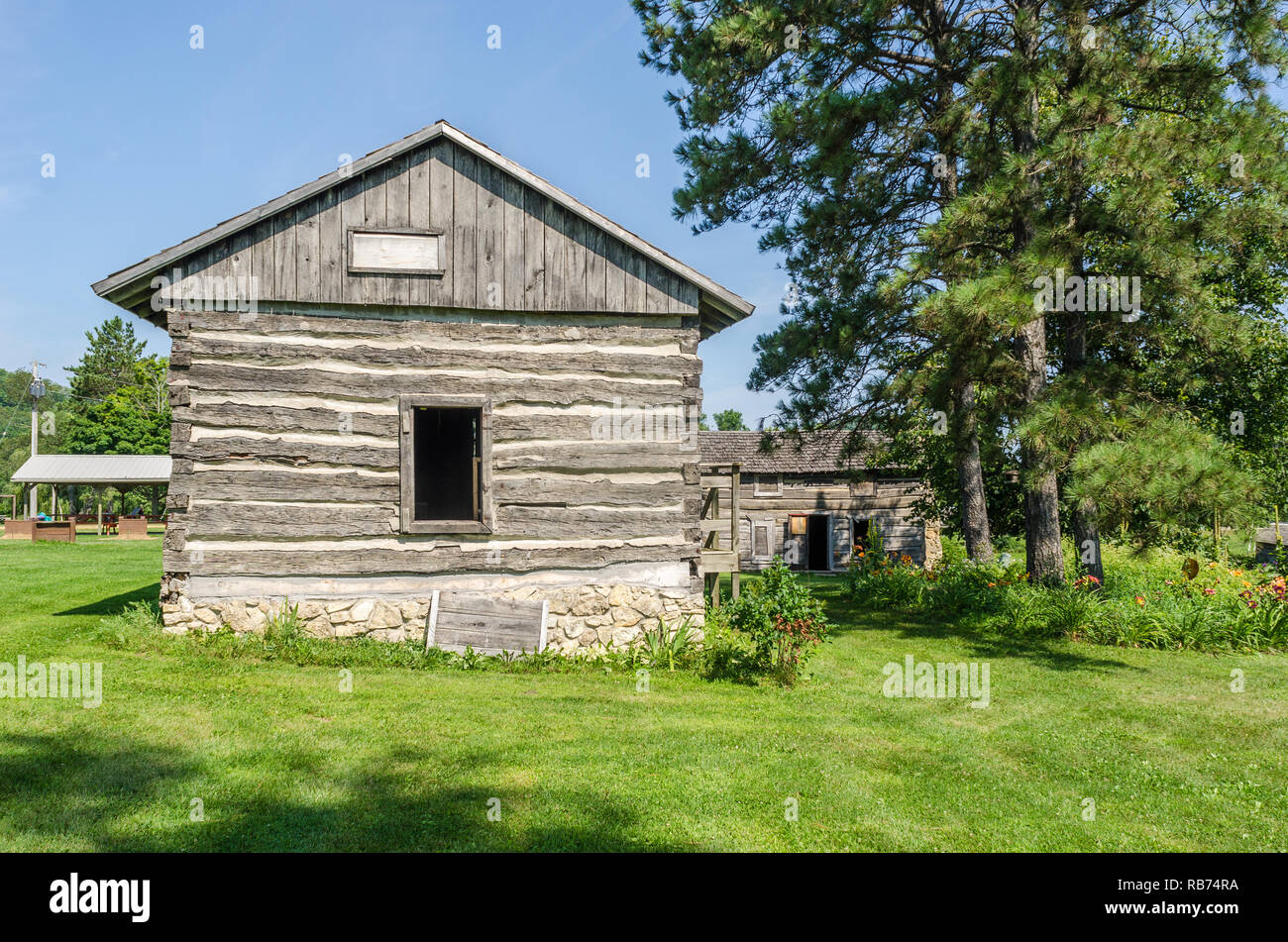 Log Cabin Heritage Park Stock Photo