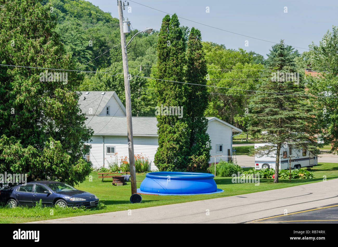 Street scene in Gays Mills Stock Photo