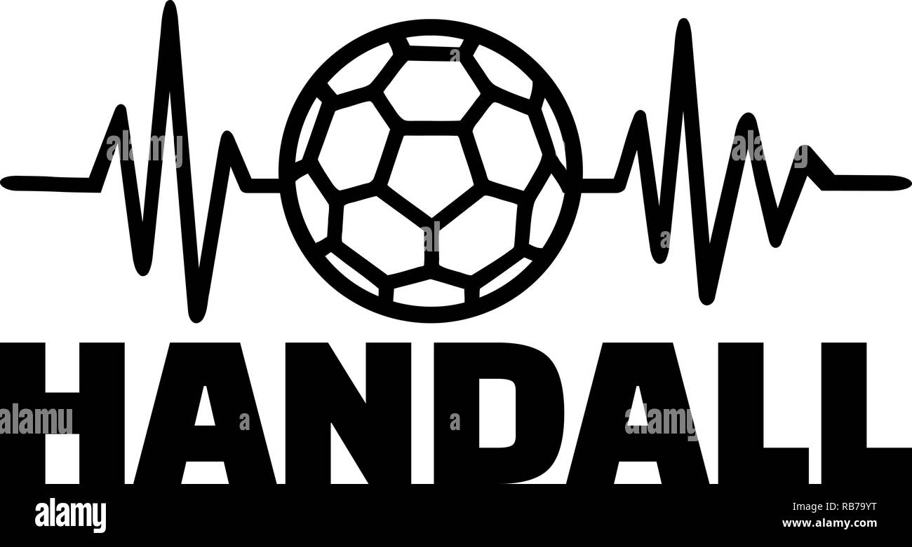 Heartbeat pulse line with handball Stock Photo Alamy