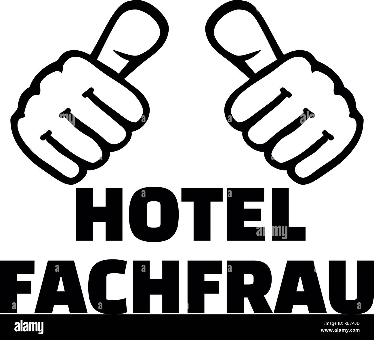 Hotel specialist or manageress female thumbs german Stock Photo