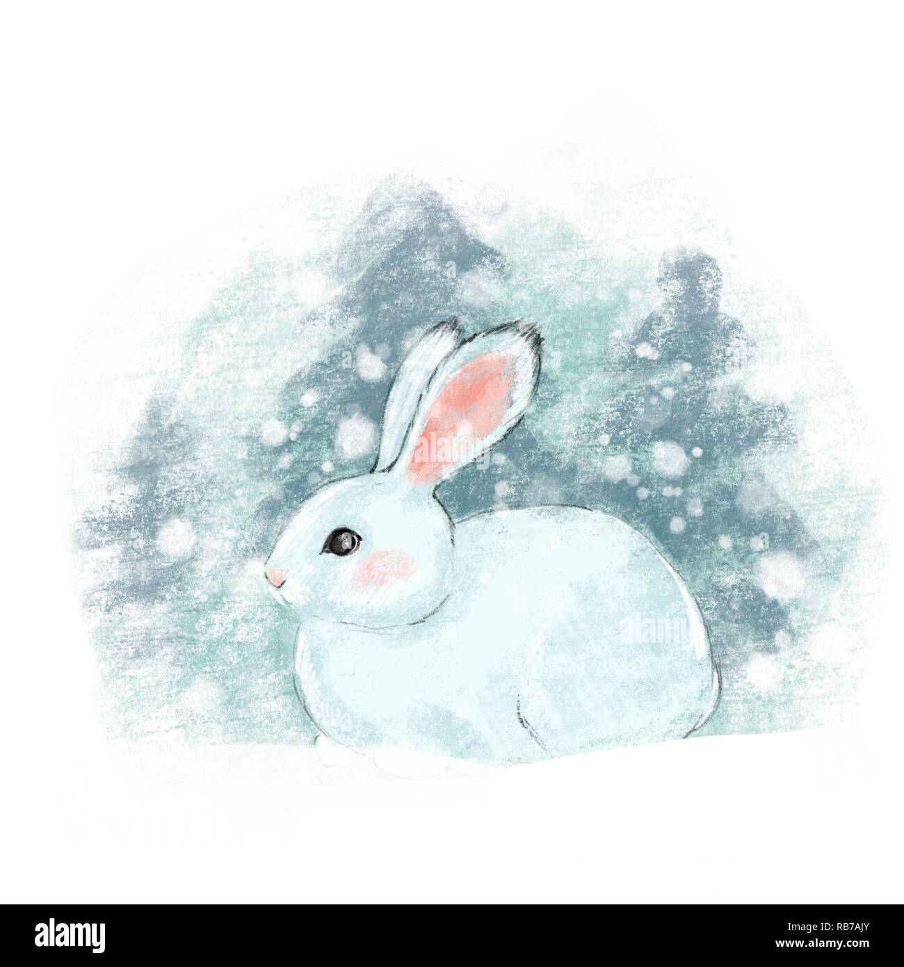 snow rabbit clip art