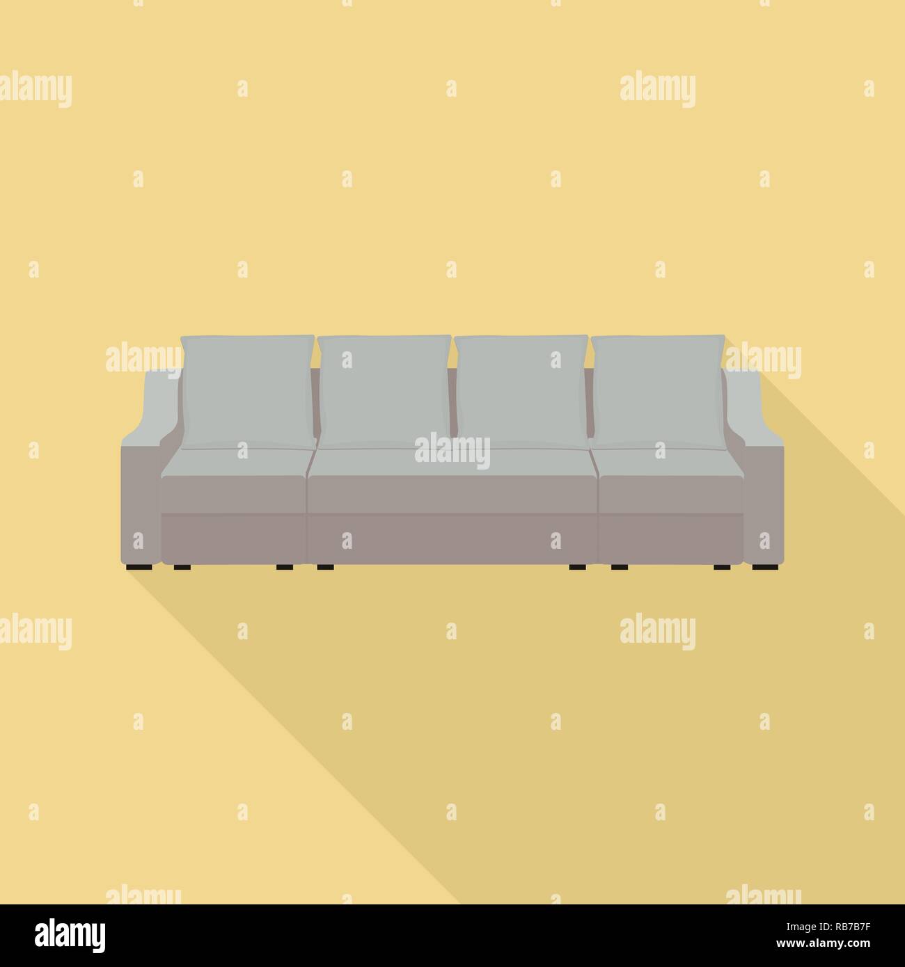 Big pillow sofa icon, flat style Stock Vector