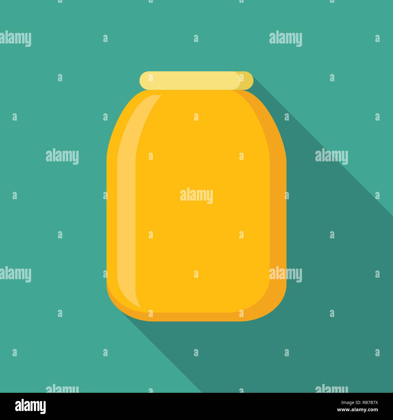 Big honey jar icon, flat style Stock Vector