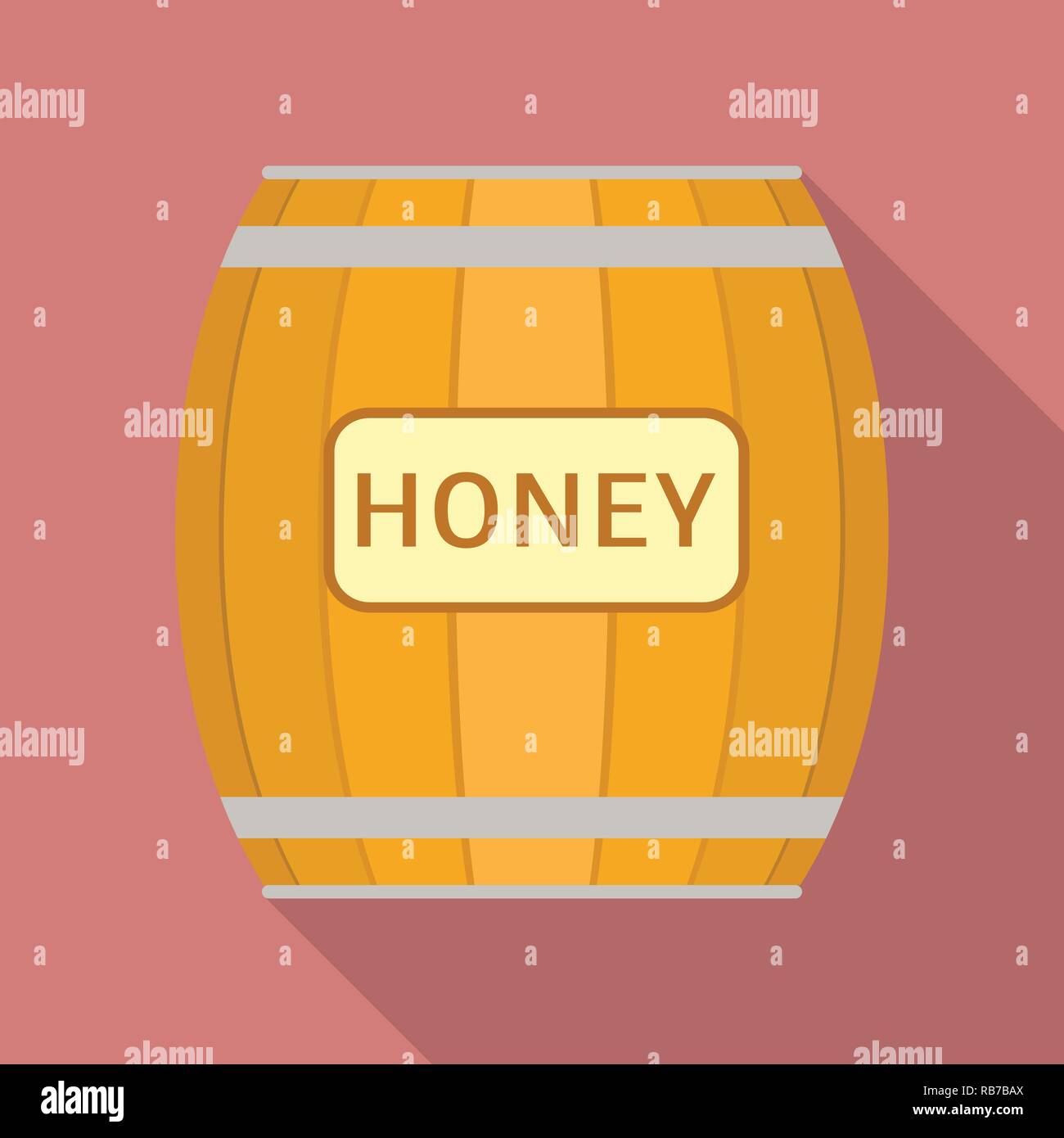 Honey barrel icon, flat style Stock Vector Image & Art Alamy