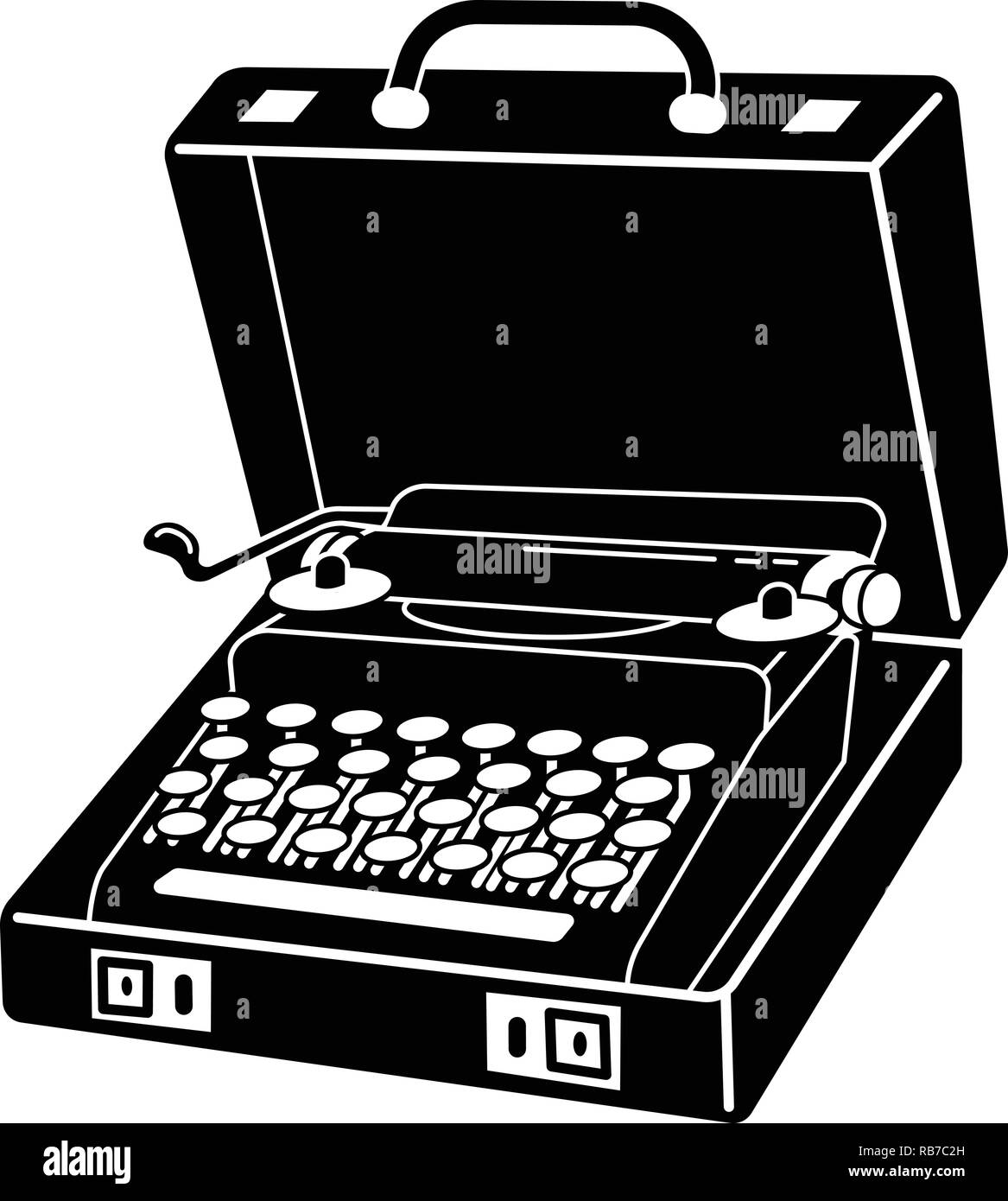 Case typewriter icon, simple style Stock Vector