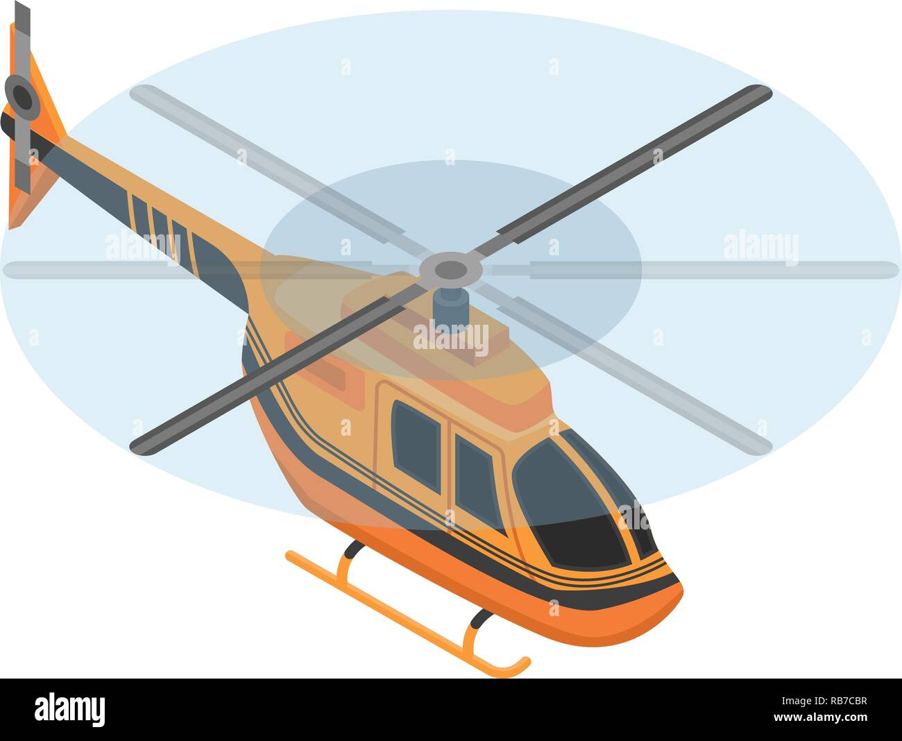 Orange helicopter icon, isometric style Stock Vector